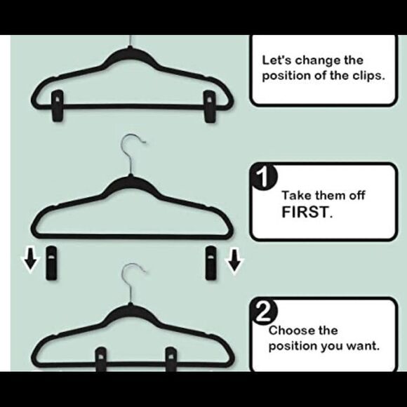 20 piece velvet hanger clips. I have ONE  remaining box - Picture 1 of 7